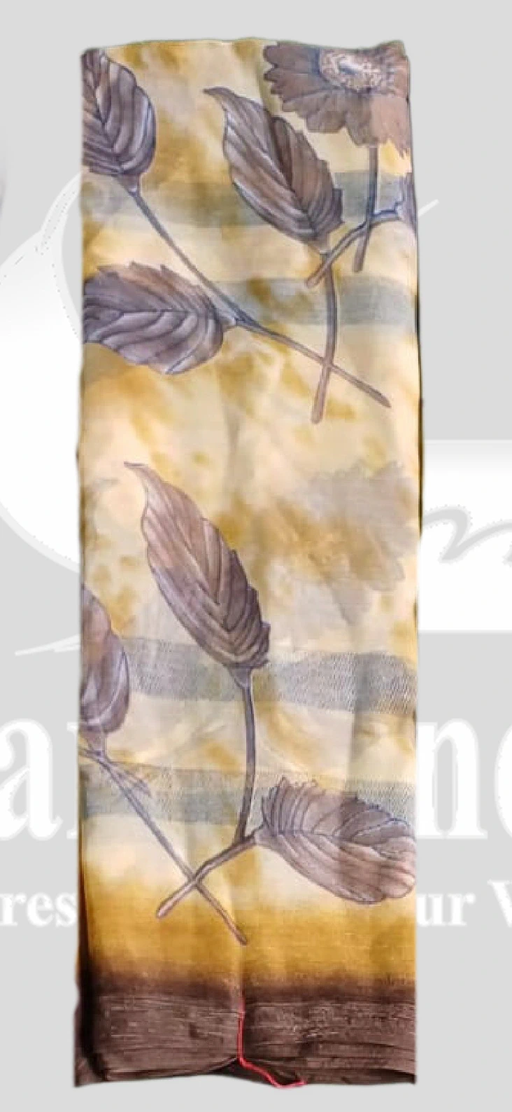 Chiffon Floral Printed Saree &ndash; SANGNI1208 &ndash; Yellow Beige Mix